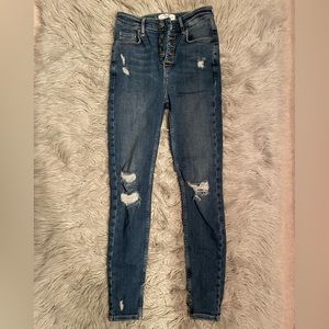 Free people dark wash distressed jeans